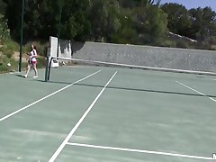 She is out on the tennis court on a bright, warm and sunny day. it makes her very hot and willing to shed her clothes to get rid of her heat. she gets into the shower to reveal a pair of breasts that can drive a man crazy and an ass that is a pleasure to look at. trainer is going to enjoy her body.